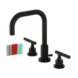 Kaiser Two-Handle 3-Hole Deck Mount Widespread Bathroom Faucet with Brass Pop-Up Drain