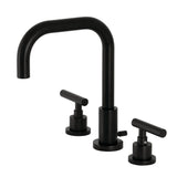 Manhattan Two-Handle 3-Hole Deck Mount Widespread Bathroom Faucet with Brass Pop-Up Drain