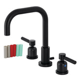 Kaiser Two-Handle 3-Hole Deck Mount Widespread Bathroom Faucet with Brass Pop-Up Drain