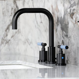 Synchronous Two-Handle 3-Hole Deck Mount Widespread Bathroom Faucet with Brass Pop-Up Drain