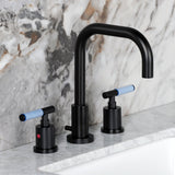 Synchronous Two-Handle 3-Hole Deck Mount Widespread Bathroom Faucet with Brass Pop-Up Drain