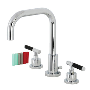 Kaiser Two-Handle 3-Hole Deck Mount Widespread Bathroom Faucet with Brass Pop-Up Drain