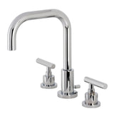 Manhattan Two-Handle 3-Hole Deck Mount Widespread Bathroom Faucet with Brass Pop-Up Drain