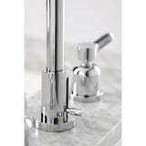 Kaiser Two-Handle 3-Hole Deck Mount Widespread Bathroom Faucet with Brass Pop-Up Drain