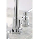 Concord Two-Handle 3-Hole Deck Mount Widespread Bathroom Faucet with Brass Pop-Up Drain