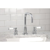 Paris Two-Handle 3-Hole Deck Mount Widespread Bathroom Faucet with Brass Pop-Up Drain