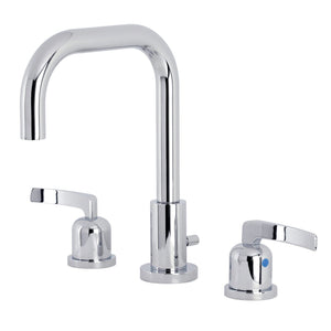 Centurion Two-Handle 3-Hole Deck Mount Widespread Bathroom Faucet with Brass Pop-Up Drain