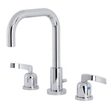 Centurion Two-Handle 3-Hole Deck Mount Widespread Bathroom Faucet with Brass Pop-Up Drain