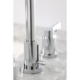 NuvoFusion Two-Handle 3-Hole Deck Mount Widespread Bathroom Faucet with Brass Pop-Up Drain