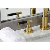 Kaiser Two-Handle 3-Hole Deck Mount Widespread Bathroom Faucet with Brass Pop-Up Drain