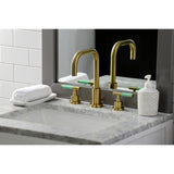 Kaiser Two-Handle 3-Hole Deck Mount Widespread Bathroom Faucet with Brass Pop-Up Drain