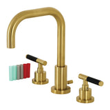 Kaiser Two-Handle 3-Hole Deck Mount Widespread Bathroom Faucet with Brass Pop-Up Drain