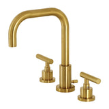 Manhattan Two-Handle 3-Hole Deck Mount Widespread Bathroom Faucet with Brass Pop-Up Drain