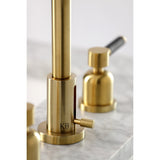 Kaiser Two-Handle 3-Hole Deck Mount Widespread Bathroom Faucet with Brass Pop-Up Drain