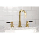 Kaiser Two-Handle 3-Hole Deck Mount Widespread Bathroom Faucet with Brass Pop-Up Drain