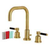 Kaiser Two-Handle 3-Hole Deck Mount Widespread Bathroom Faucet with Brass Pop-Up Drain