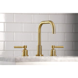 Concord Two-Handle 3-Hole Deck Mount Widespread Bathroom Faucet with Brass Pop-Up Drain