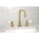 Paris Two-Handle 3-Hole Deck Mount Widespread Bathroom Faucet with Brass Pop-Up Drain