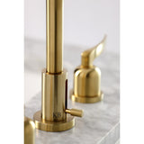 Centurion Two-Handle 3-Hole Deck Mount Widespread Bathroom Faucet with Brass Pop-Up Drain