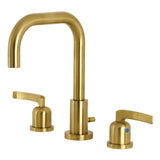 Centurion Two-Handle 3-Hole Deck Mount Widespread Bathroom Faucet with Brass Pop-Up Drain