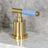 Synchronous Two-Handle 3-Hole Deck Mount Widespread Bathroom Faucet with Brass Pop-Up Drain