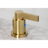 NuvoFusion Two-Handle 3-Hole Deck Mount Widespread Bathroom Faucet with Brass Pop-Up Drain