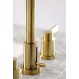 NuvoFusion Two-Handle 3-Hole Deck Mount Widespread Bathroom Faucet with Brass Pop-Up Drain