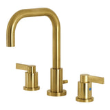 NuvoFusion Two-Handle 3-Hole Deck Mount Widespread Bathroom Faucet with Brass Pop-Up Drain