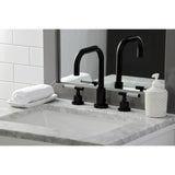 Kaiser Two-Handle 3-Hole Deck Mount Widespread Bathroom Faucet with Brass Pop-Up Drain