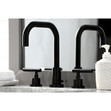 Kaiser Two-Handle 3-Hole Deck Mount Widespread Bathroom Faucet with Brass Pop-Up Drain