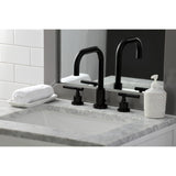 Kaiser Two-Handle 3-Hole Deck Mount Widespread Bathroom Faucet with Brass Pop-Up Drain