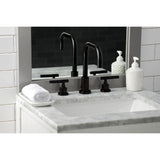 Kaiser Two-Handle 3-Hole Deck Mount Widespread Bathroom Faucet with Brass Pop-Up Drain