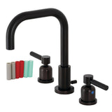 Kaiser Two-Handle 3-Hole Deck Mount Widespread Bathroom Faucet with Brass Pop-Up Drain