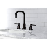 Concord Two-Handle 3-Hole Deck Mount Widespread Bathroom Faucet with Brass Pop-Up Drain