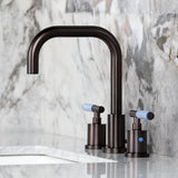 Synchronous Two-Handle 3-Hole Deck Mount Widespread Bathroom Faucet with Brass Pop-Up Drain