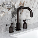 Synchronous Two-Handle 3-Hole Deck Mount Widespread Bathroom Faucet with Brass Pop-Up Drain