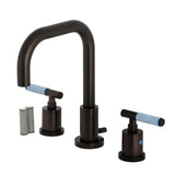 Synchronous Two-Handle 3-Hole Deck Mount Widespread Bathroom Faucet with Brass Pop-Up Drain