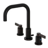 NuvoFusion Two-Handle 3-Hole Deck Mount Widespread Bathroom Faucet with Brass Pop-Up Drain