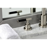 Kaiser Two-Handle 3-Hole Deck Mount Widespread Bathroom Faucet with Brass Pop-Up Drain