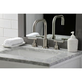 Kaiser Two-Handle 3-Hole Deck Mount Widespread Bathroom Faucet with Brass Pop-Up Drain