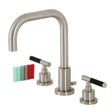 Kaiser Two-Handle 3-Hole Deck Mount Widespread Bathroom Faucet with Brass Pop-Up Drain