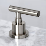 Manhattan Two-Handle 3-Hole Deck Mount Widespread Bathroom Faucet with Brass Pop-Up Drain