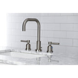 Concord Two-Handle 3-Hole Deck Mount Widespread Bathroom Faucet with Brass Pop-Up Drain