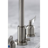 Centurion Two-Handle 3-Hole Deck Mount Widespread Bathroom Faucet with Brass Pop-Up Drain