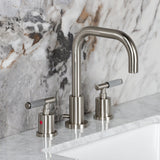 Synchronous Two-Handle 3-Hole Deck Mount Widespread Bathroom Faucet with Brass Pop-Up Drain