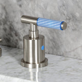 Synchronous Two-Handle 3-Hole Deck Mount Widespread Bathroom Faucet with Brass Pop-Up Drain