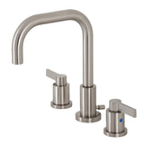 NuvoFusion Two-Handle 3-Hole Deck Mount Widespread Bathroom Faucet with Brass Pop-Up Drain