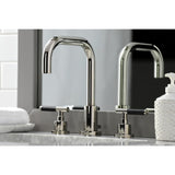 Kaiser Two-Handle 3-Hole Deck Mount Widespread Bathroom Faucet with Brass Pop-Up Drain