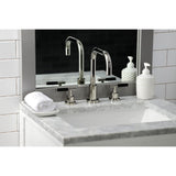 Kaiser Two-Handle 3-Hole Deck Mount Widespread Bathroom Faucet with Brass Pop-Up Drain