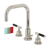 Kaiser Two-Handle 3-Hole Deck Mount Widespread Bathroom Faucet with Brass Pop-Up Drain